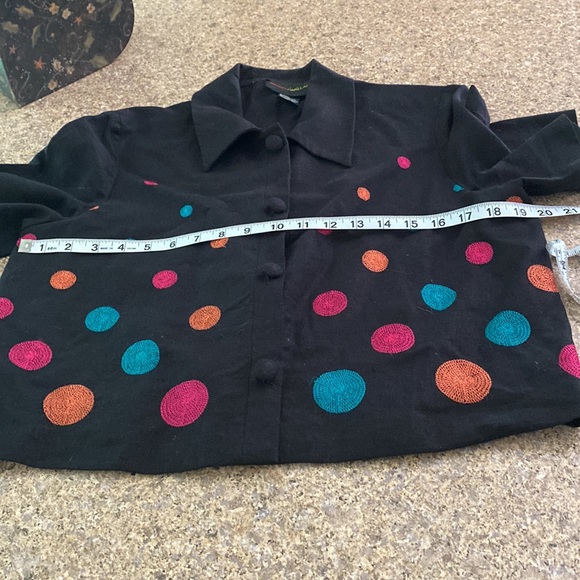 Harris Wallace Linen and Rayon Cropped Button Top or Jacket Colorful Designs 12 - Picture 9 of 14